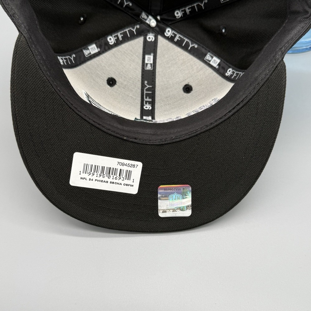 New Era 9Fifty Philadelphia Eagles Snapback Hat Super Bowl LIX Champs Black OSFM - Picture 5 of 7